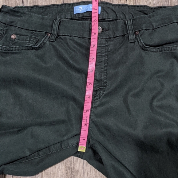 7 for All Mankind Blair Dark Green Soft Brushed Cotton Super Skinnies - Picture 13 of 14